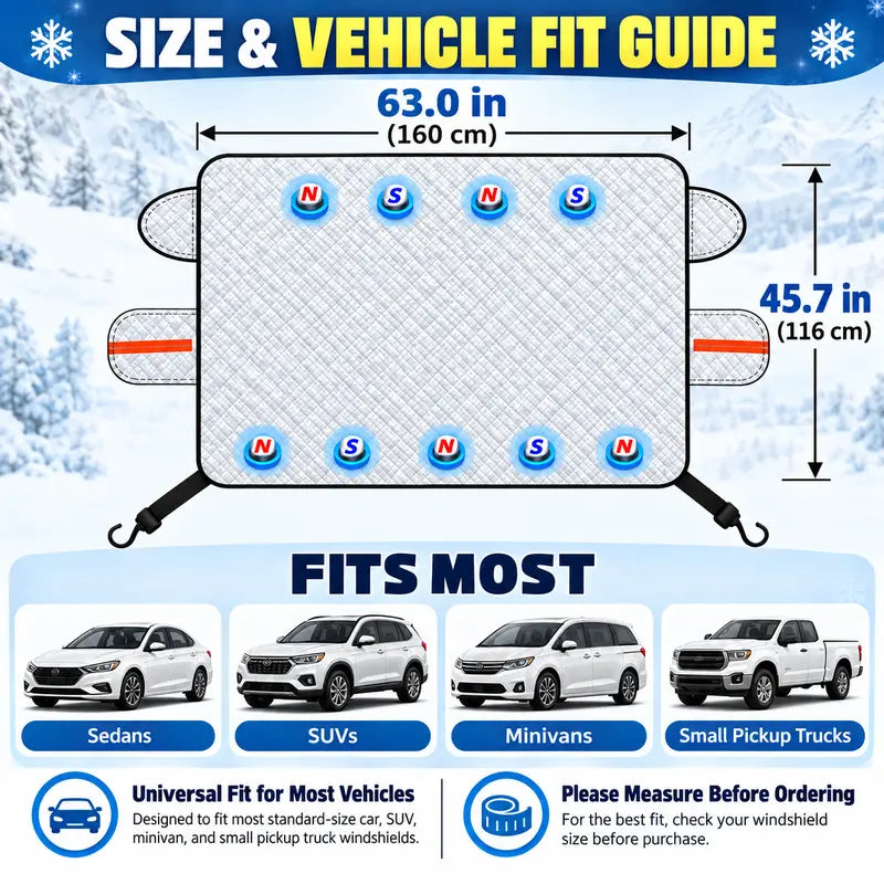 All-Season Car Windshield Snow Cover & SunShade