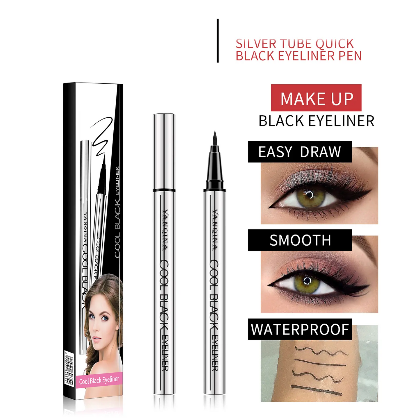 Long-lasting eyeliner - 24HR Waterproof Quick-drying Intense Black Eyeliner