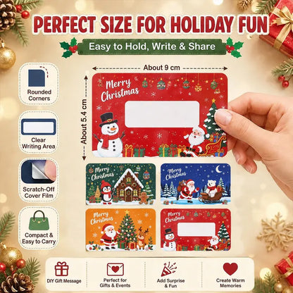 80 Pcs Cartoon Christmas Scratch Cards DIY Christmas Gift Ideas for Kids Xmas Party Supplies