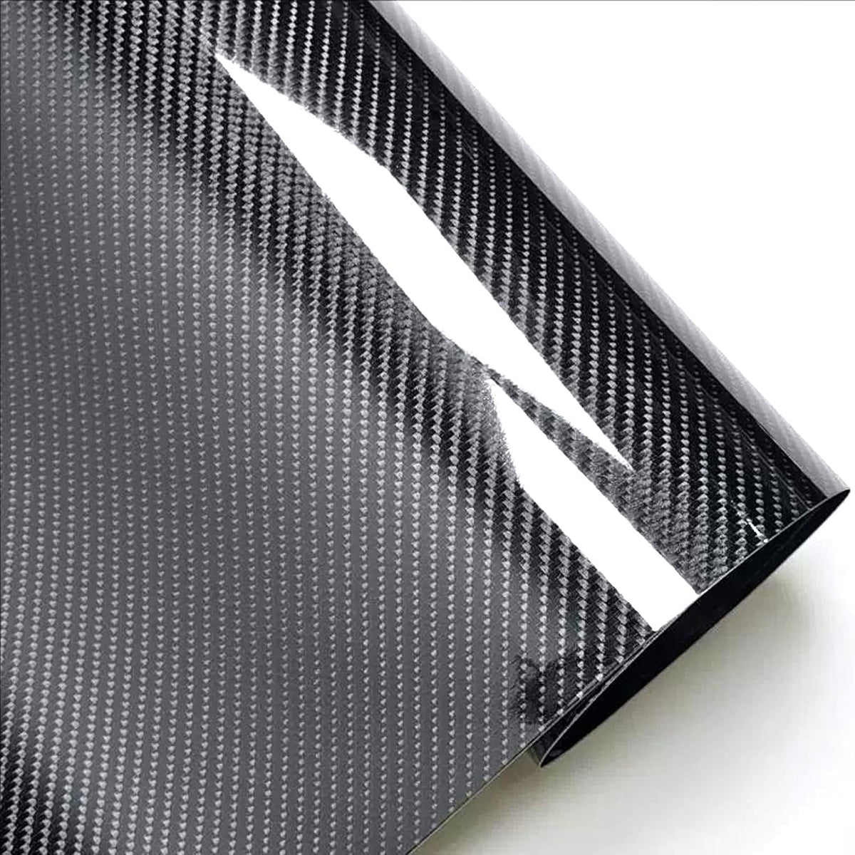 6D Carbon Fiber Viny Wrap Roll Self Adhesive Film, Bubble Free Air Release Technology DIY Wrap Film 11.81 x 39.37 in