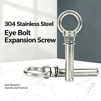 5-pack 304 Stainless Steel Wall Concrete Anchors Screw Expansion Bolts with Nuts Eye