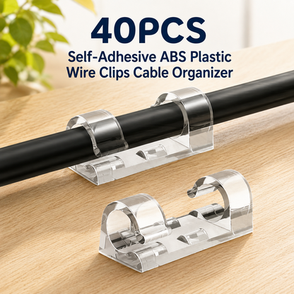 40PCS Self-Adhesive ABS Plastic Cable Clips/Organizers