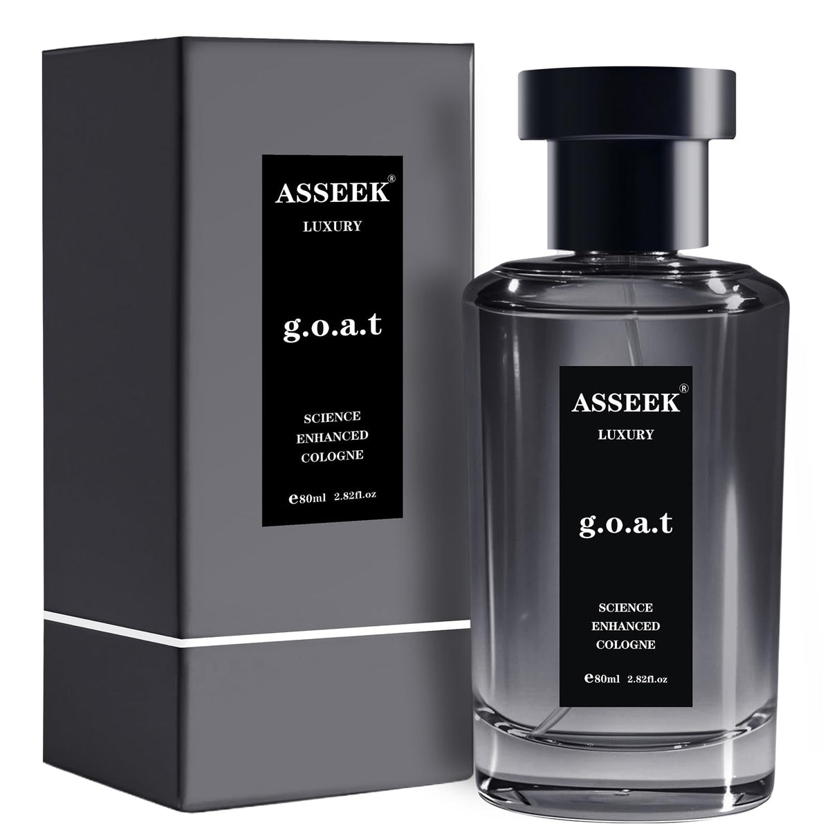 Luxury Long-Lasting G.O.A.T Perfume for Men, 80ml/2.82 Fl Oz Woody Fragrance with Lemon Ginger Rose Cedar