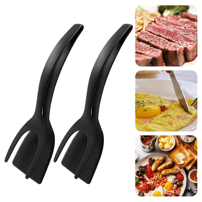 2-in-1 Grip-and-Flip Spatula Tongs (2-Piece Set)