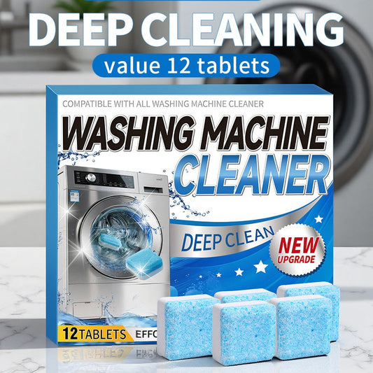 Washing Machine Deep Cleaning Tablets 12 Tablets Cleaner & Descaler for One Year Use