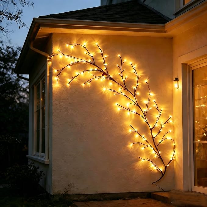 LED Flexible Tree Branch Lights for Wall, 5.25 FT 72 LEDs Cherry Blossom Lights