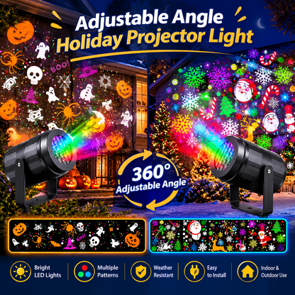16-Pattern Adjustable-angle Holiday-themed Projector