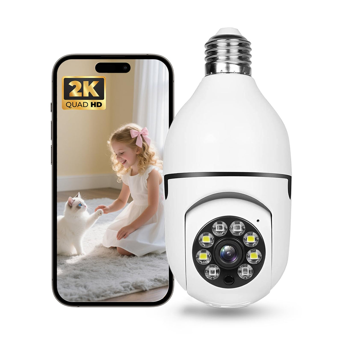 2.4GHz & 5GHz WiFi Light Bulb 1080p Security Camera Wireless Light Socket Smart Cameras