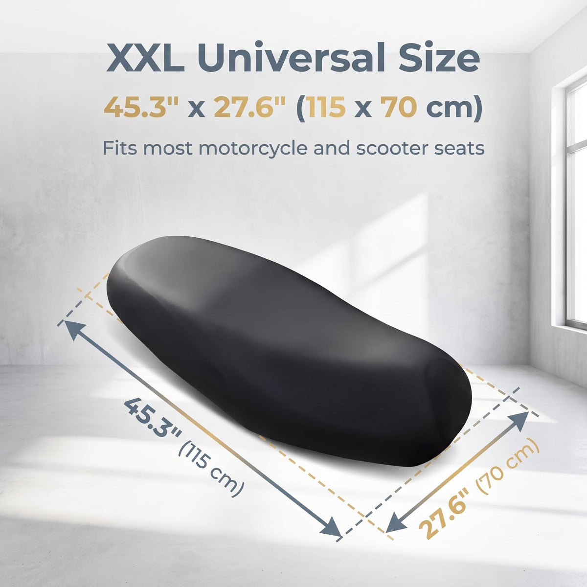 2 Pcs Universal Motorcycle Dust Rain Resistant Elastic Seat Cover