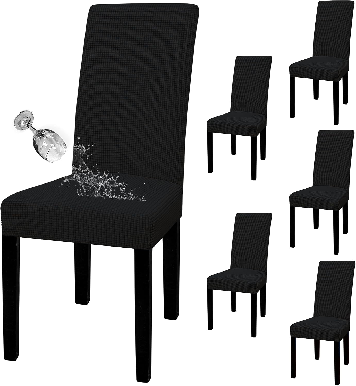 100% Waterproof Dining Room Chair Cover,Stretch Jacquard Parson Chair Slipcover