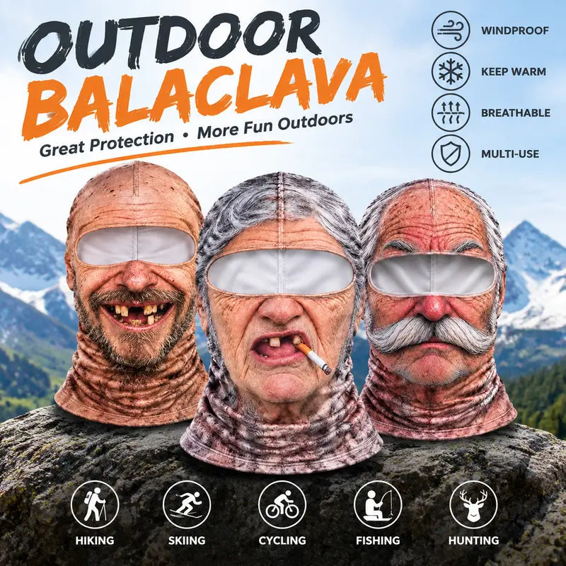 Funny Disguise Mask of an Old Person for Winter