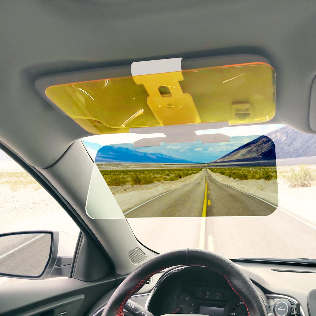 2 in 1 Universal Day and Night Anti-Glare Visor, Automobile Sun Anti-UV Block Sun Visors