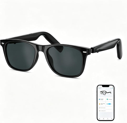 Smart Bluetooth Glasses for Music and Calls,Polarized UV Protection,Anti Blue Light Lens