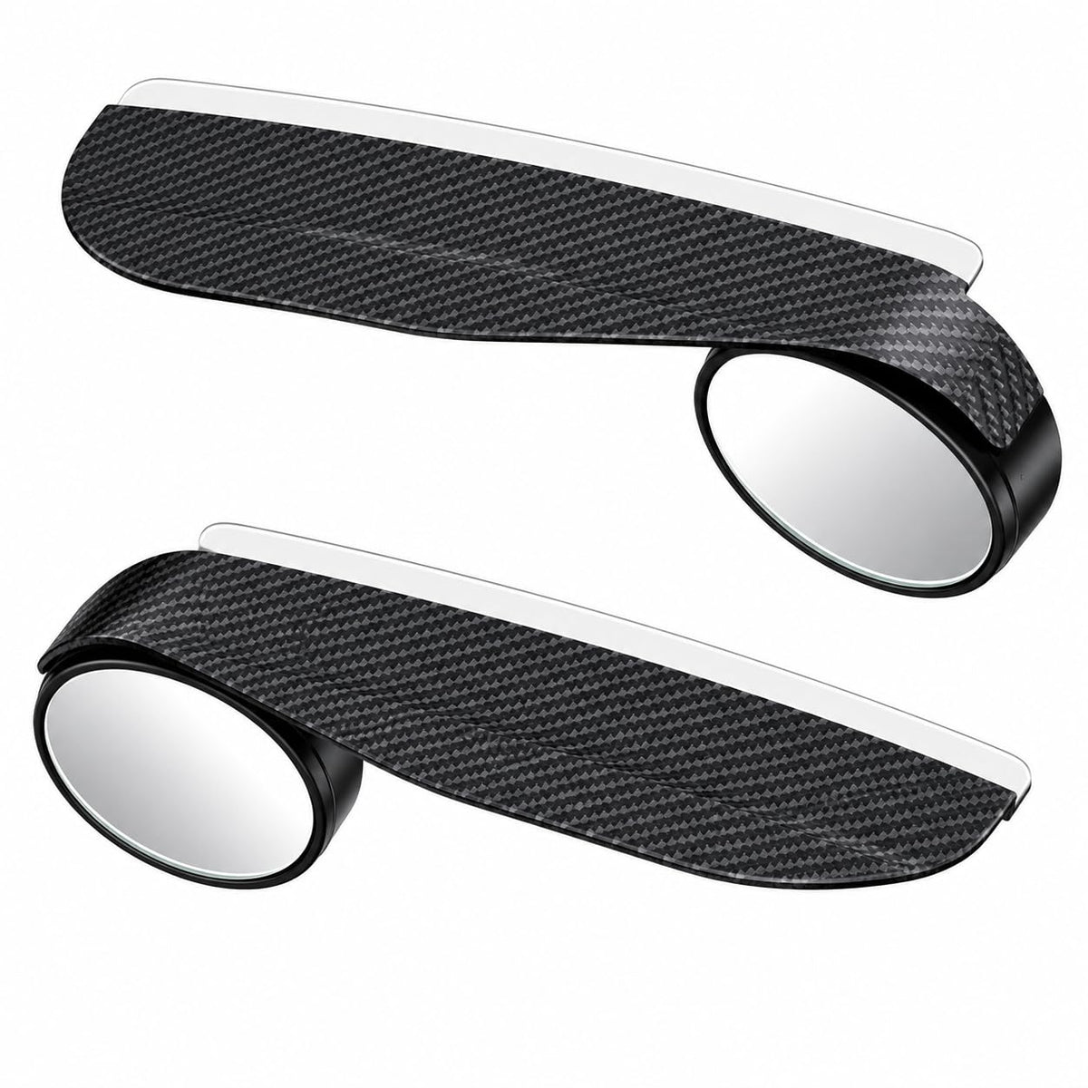 2 PCS HD Car Blind Spot Mirrors with Rain Guard, 2-in-1 Adjustable Carbon Fiber Rain Cover