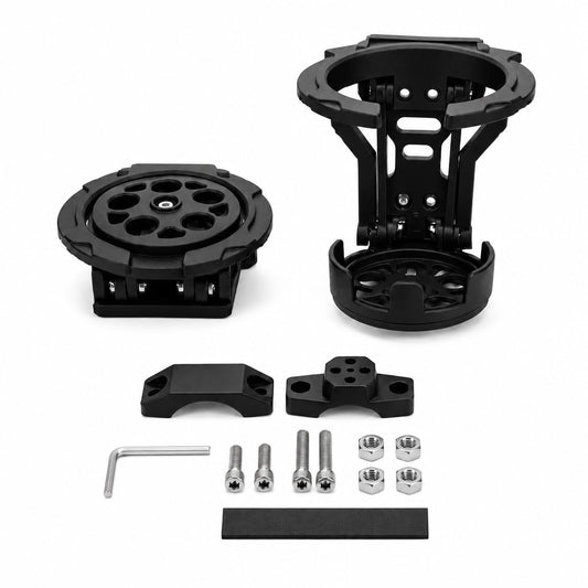 Motorcycle Cup Holder Handlebar Ergonomic Foldable 360 Degree Rotating