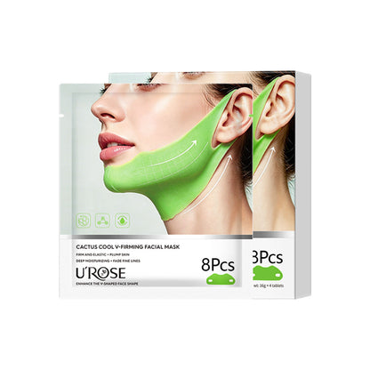 8Pcs V Line Lifting Mask Cactox Collagen Double Chin & Jawline Lifting Band