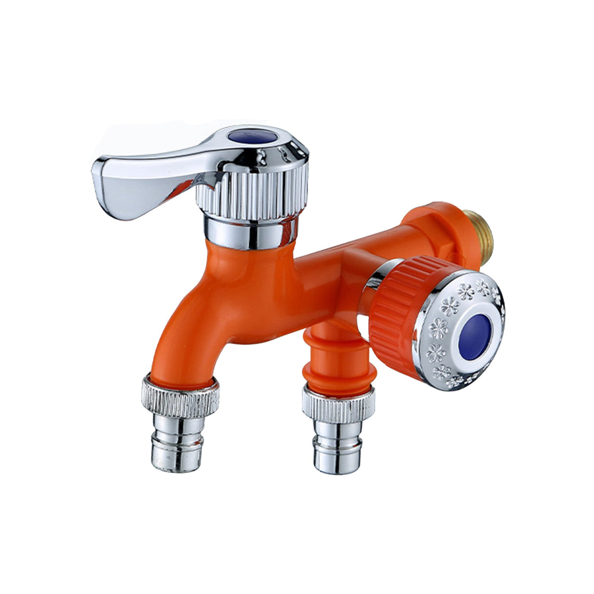 2-in-1 Outdoor Garden Water Faucet,1 Inlet 2 Outlet  Water Hose Outlet Hose Valve