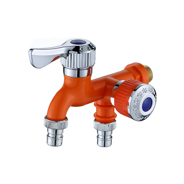 2-in-1 Outdoor Garden Water Faucet,1 Inlet 2 Outlet  Water Hose Outlet Hose Valve