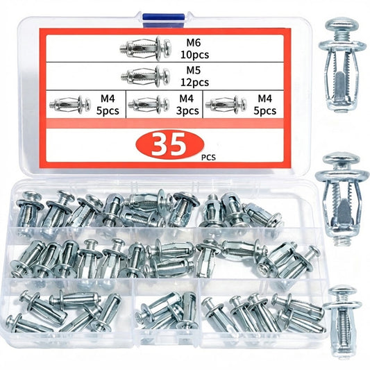 Expansion Bolt and Petal Nut Repair Kit, M4 M5 M6 M8 Hollow Wall Anchors Nuts Kit with Screws