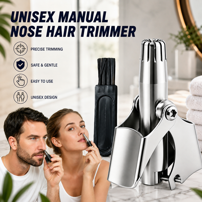 2PCS Stainless Steel Manual Nose Hair Trimmer with Cleanning Brush