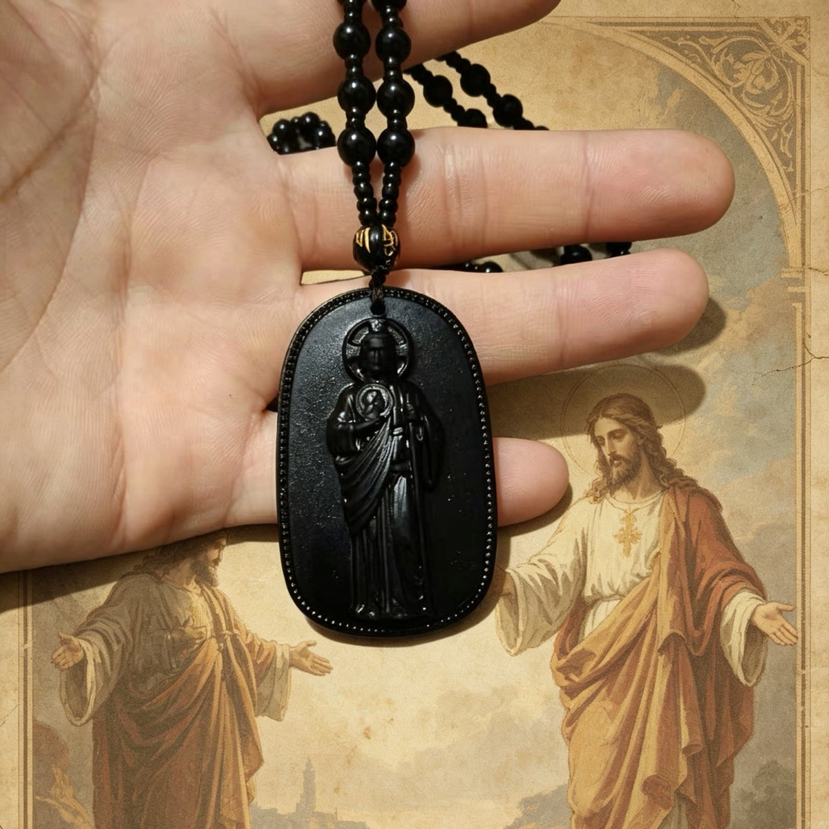 San Judas Religious Bead Necklace