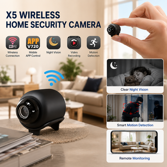 X5 Wireless Home Security Camera -720P HD Wi-Fi Dual-Use Monitor