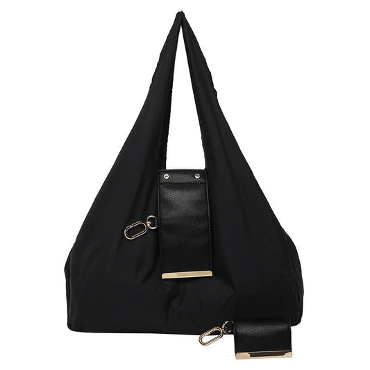 Foldable Keychain Tote Bag, Expandable Leather Mini Bag with Key Ring
