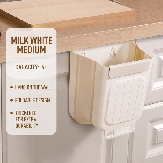 Foldable Hanging Trash Can, 6/11 L Kitchen Compost Bin for Under Sink