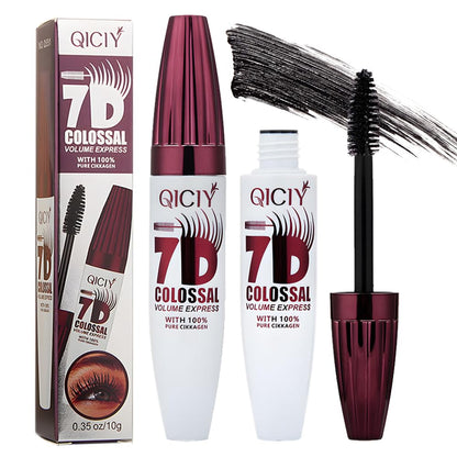 2Pcs 7d Colossal Mascara, Black Long-Lasting & Buildable Volume, Natural Length