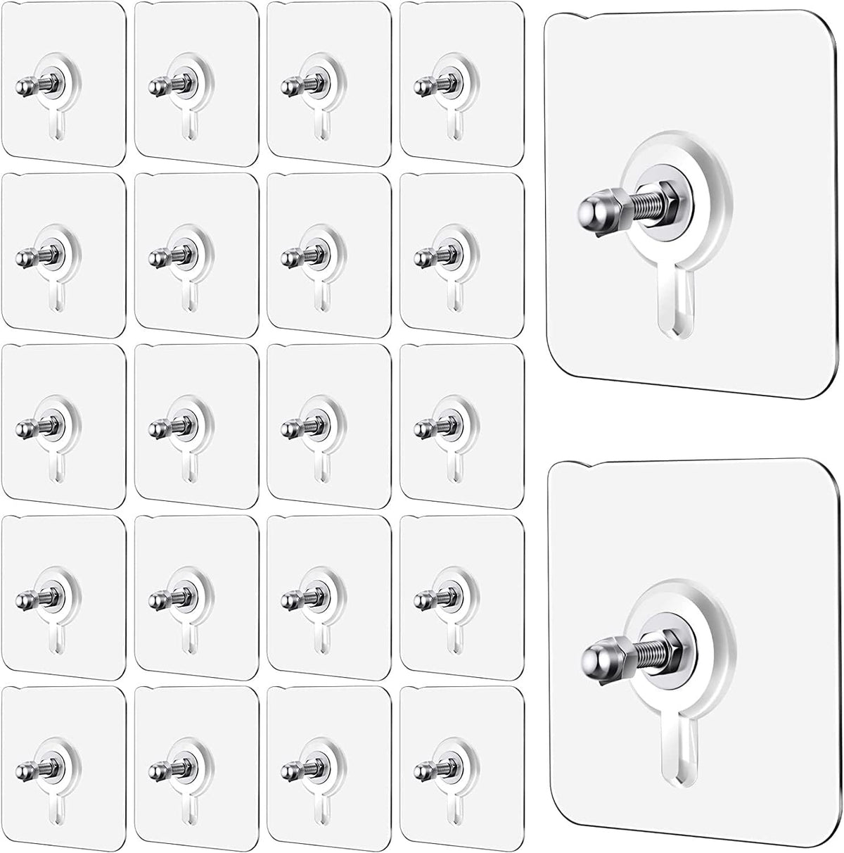 Heavy Duty No-Drill Screw Stickers, Adhesive Hooks Without Nails