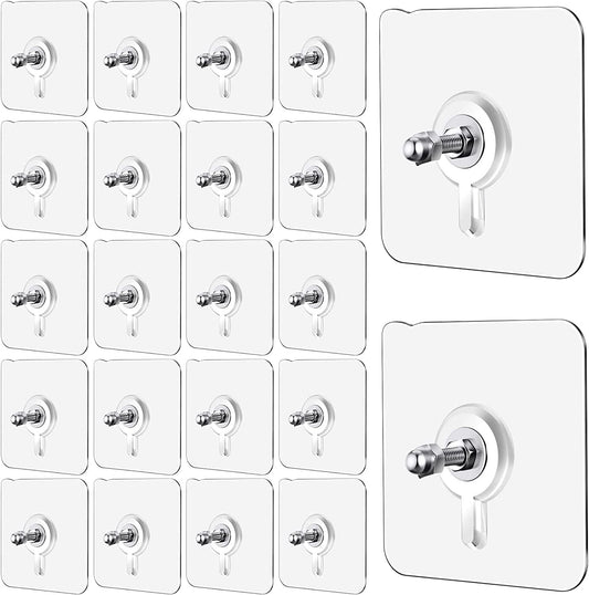 Heavy Duty No-Drill Screw Stickers, Adhesive Hooks Without Nails