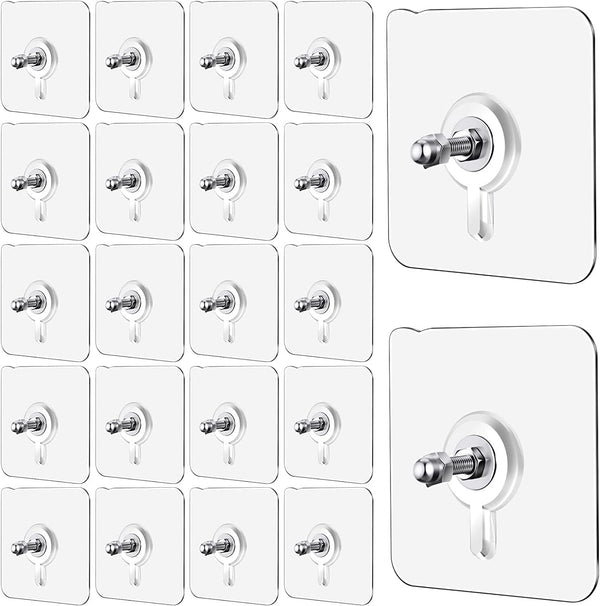 Heavy Duty No-Drill Screw Stickers, Adhesive Hooks Without Nails