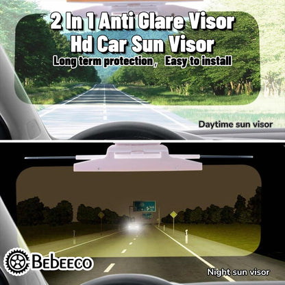 2 in 1 Universal Day and Night Anti-Glare Visor, Automobile Sun Anti-UV Block Sun Visors