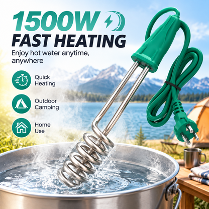 1500W Rapid Immersion Heater, Suitable for Camping and Heating Water in Buckets
