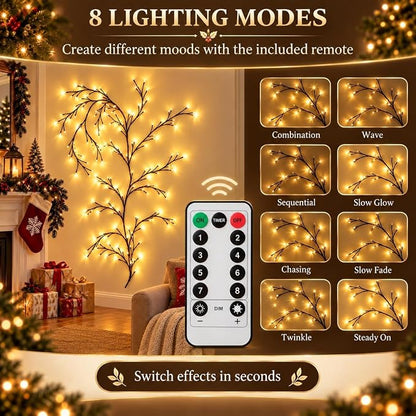 LED Flexible Tree Branch Lights for Wall, 5.25 FT 72 LEDs Cherry Blossom Lights