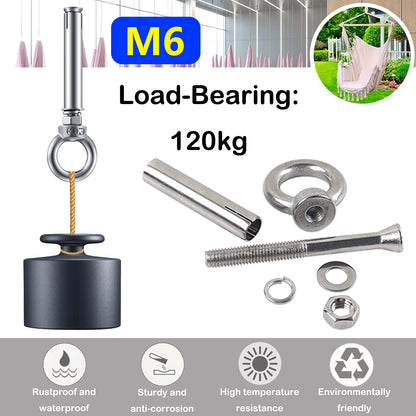 5-pack 304 Stainless Steel Wall Concrete Anchors Screw Expansion Bolts with Nuts Eye