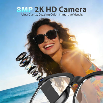 AI Smart Glasses Recording with Camera,  Real-Time Translation, Voice Assistant Light-Sensitive Lenses