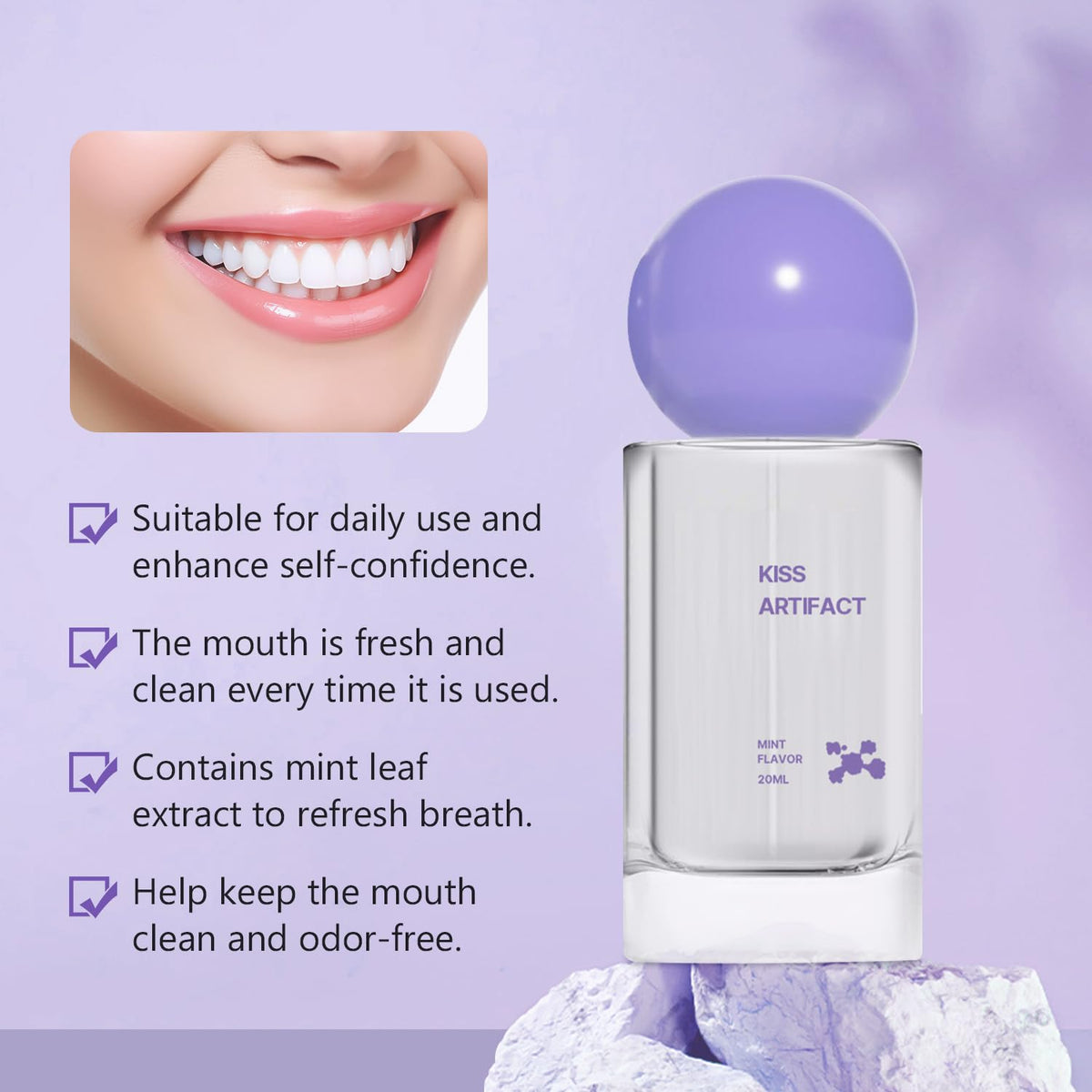 Probiotic Oral Spray for Long-Lasting Freshness, Alcohol-Free Travel-Sized Breath Spray