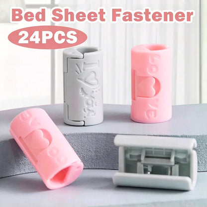 24 Pcs Two-Speed Adjustment Sheet Grippers -Anti-Slip Clips for Beds Prevent Sliding Falling Out