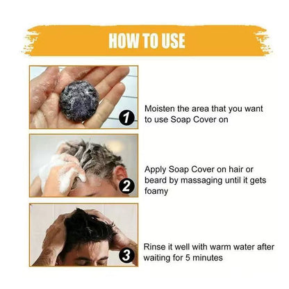 2 PCS Black Hair Soap Bar for Men and Women