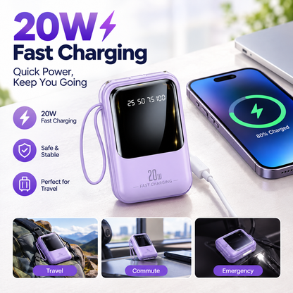 20000mAh Fast Charging Portable Power Bank for Apple and Android Devices with Smart Digital Display
