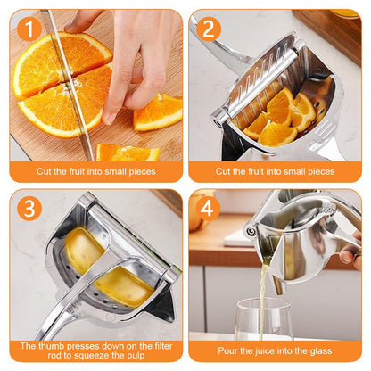 Aluminum Alloy Fresh Fruit Juice Extractor, Juice Squeezer Handheld,Ergonomic Grip