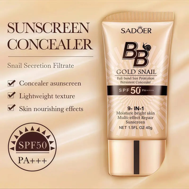 Snail Mucin BB Cream High-Coverage Oil-Control Matte Moisturizer Waterproof SPF-Infused
