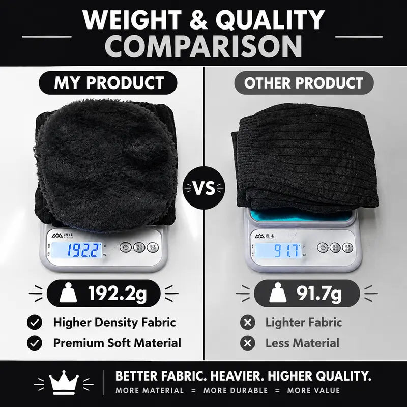 A Pair Elastic Long Knee Pads Thick Wool Lining for Leg Protection