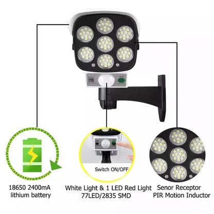 Outdoor Waterproof Motion Sensor Solar Lights,  Wireless Dummy Decoy Fake Security Camera