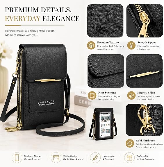 Small Crossbody CellPhone Bag for Women,Mini Shoulder Purse with Credit Card Slots