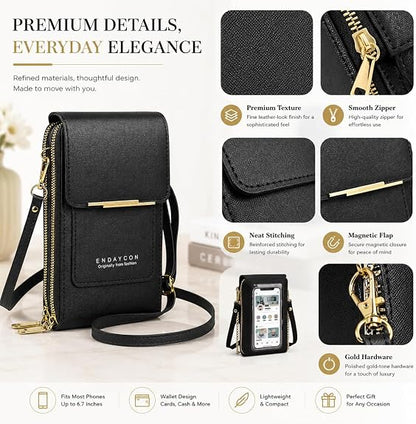 Small Crossbody CellPhone Bag for Women,Mini Shoulder Purse with Credit Card Slots