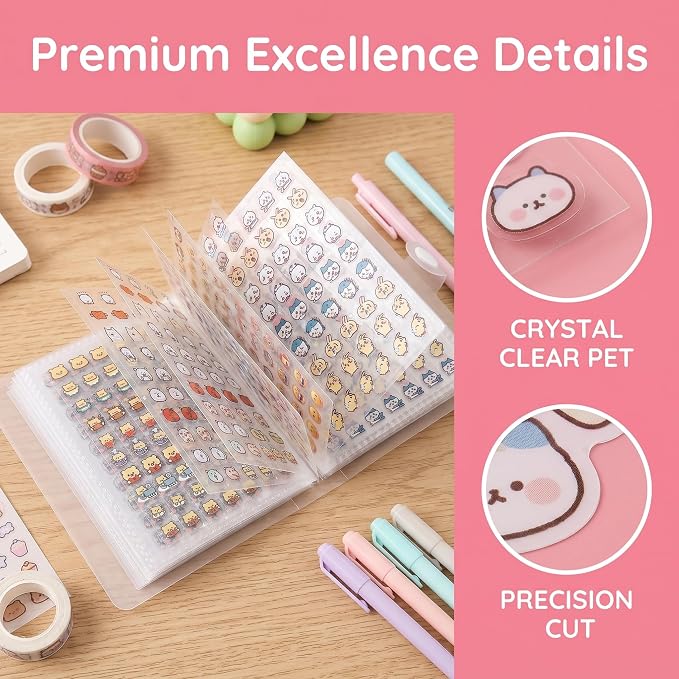 3500pcs Mini Cute Sticker Set with Storage Book