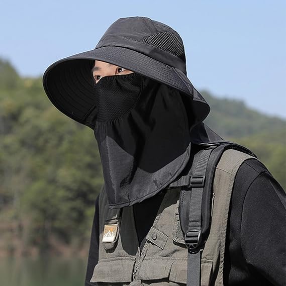 Sun Hats with Neck Flap for Men Women UV Protection Fishing UPF 50+Breathable Wide Brim Bucket
