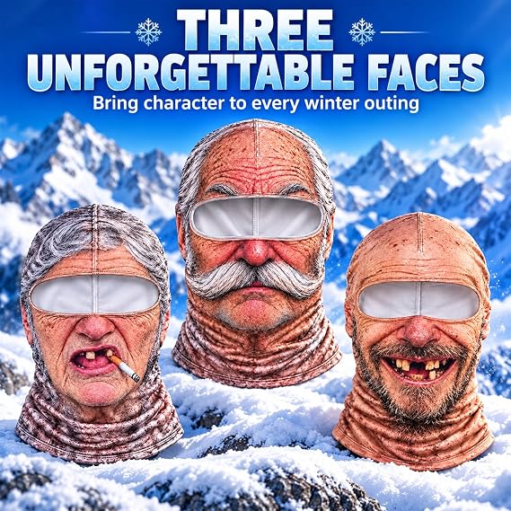Funny Disguise Mask of an Old Person for Winter
